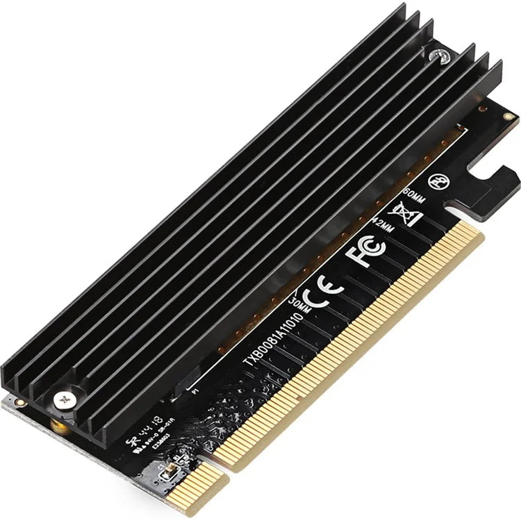 TXB008 Pcl-Express X16 Solid State Drive Adapter Card M.2 to PCIE3.0 Computer Expansion Card with Heat Dissipation Fin