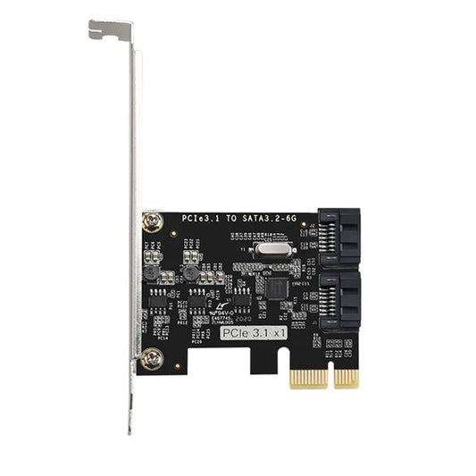 TXB116 SATA Hard Drive Expansion Card PCI-E 3.1 to 2-port SATA 3.2 6Gbps Adapter Card (Chip: JMB582)