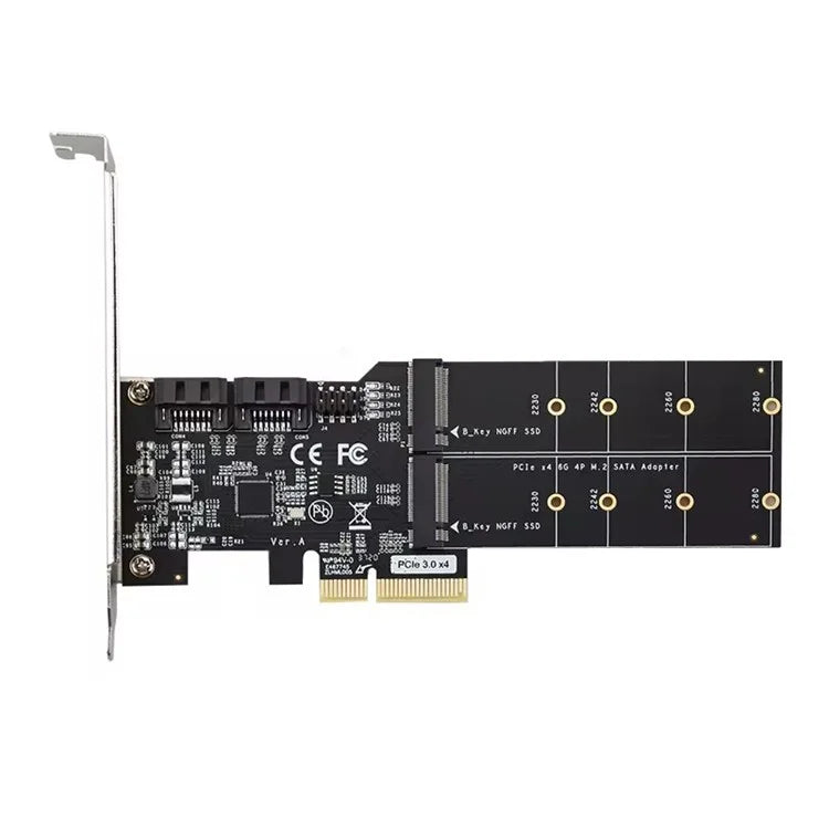 TXB120 2x SATA3.0 Adapter Card PCIE3.0 X4 to 2-port M.2 (B-Key) Expansion Card