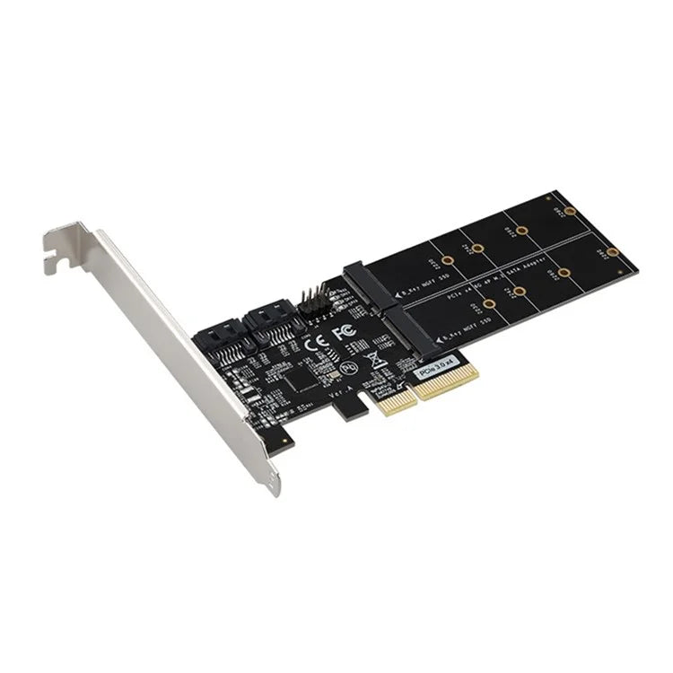 TXB120 2x SATA3.0 Adapter Card PCIE3.0 X4 to 2-port M.2 (B-Key) Expansion Card