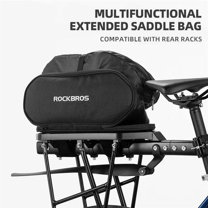 ROCKBROS D83 Bicycle Rear Rack Capacity Expandable Bike Pannier Pack Cycling Tools Storage Bag