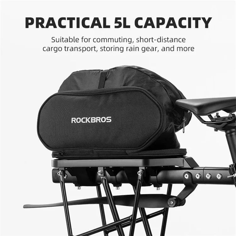 ROCKBROS D83 Bicycle Rear Rack Capacity Expandable Bike Pannier Pack Cycling Tools Storage Bag