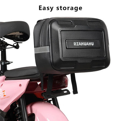 RZAHUAHU 7L Electric Bicycle Rear Bag Waterproof Hard Shell Storage Bag, Size S