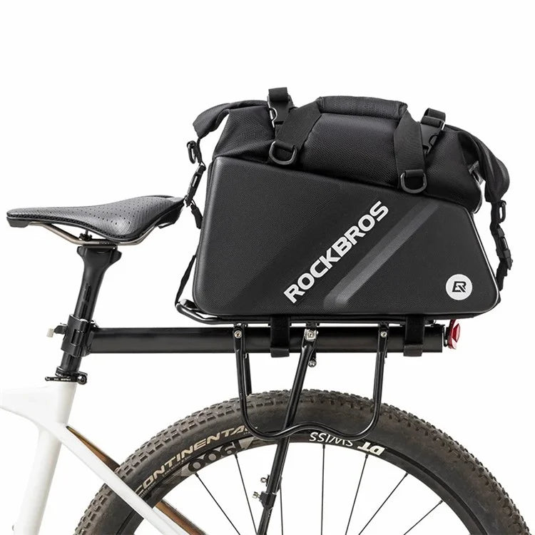 ROCKBROS A28 EVA+PU Hard Shell Bicycle Rear Rack Storage Bag Reflective Bike Tail Pack