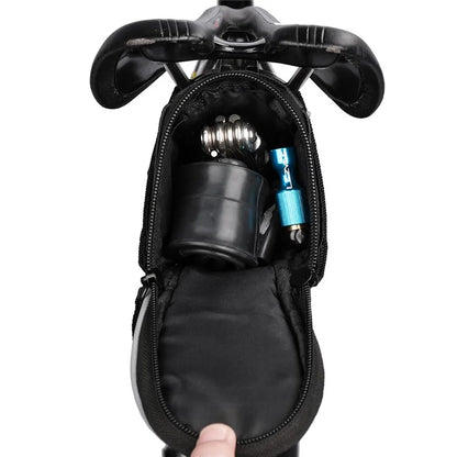 RHINOWALK T604 Bike Rear Saddle Bag Polyester Reflective Bicycle Tail Storage Bag