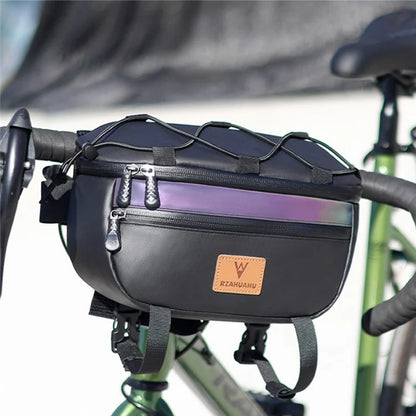 RZAHUAHU 597 3L Bicycle Handlebar Bag Waterproof Cycling Front Storage Bag