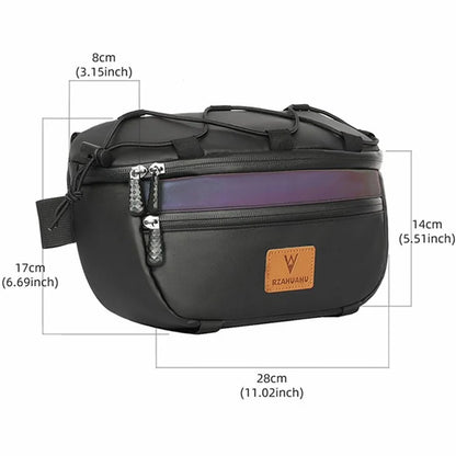 RZAHUAHU 597 3L Bicycle Handlebar Bag Waterproof Cycling Front Storage Bag