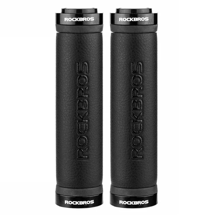 ROCKBROS 1 Pair Microfiber Leather Bicycle Handlebar Cover Anti-Skid Cycling Grips with End Cap