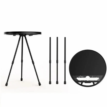 LZ-03 40cm Round Outdoor Camping Table Portable Detachable PE+Aluminum Alloy Small Table