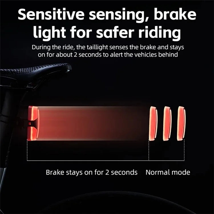 ROCKBROS REX02 Smart Bicycle Tail Light LED Warning Rear Lamp 500mAh Cycling Light (without Turn Signals)