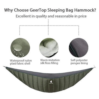 GEERTOP A-SLB001 High Strength Hammock Quilt Sleeping Bed for Camping Backpacking