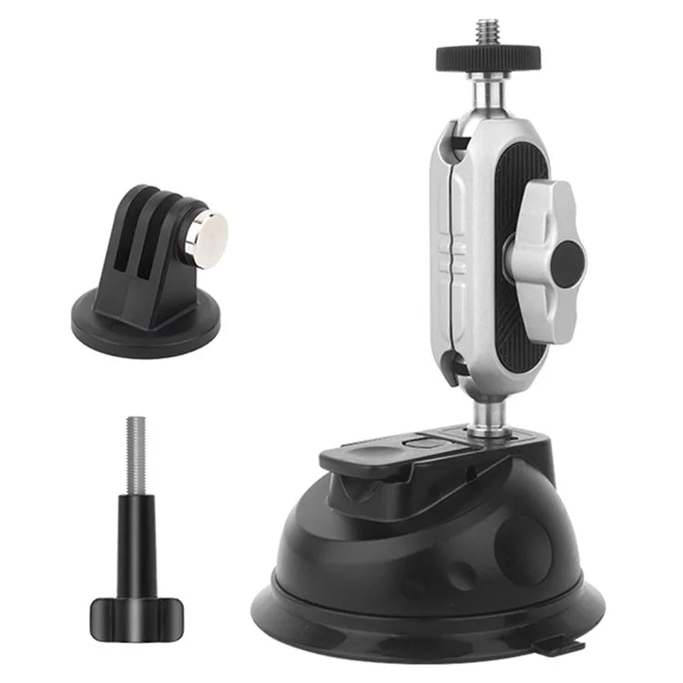 JUNNX JX-GP-07-A For GoPro Series, Insta360 Go3 Suction Cup Holder Action Camera Car Mount Stand