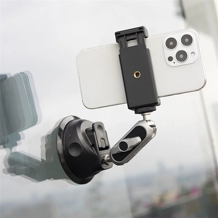 JUNNX JX-GP-07-C Suction Cup Mount for GoPro Series, Insta360 Go3 Action Camera Car Mount with Phone Clip