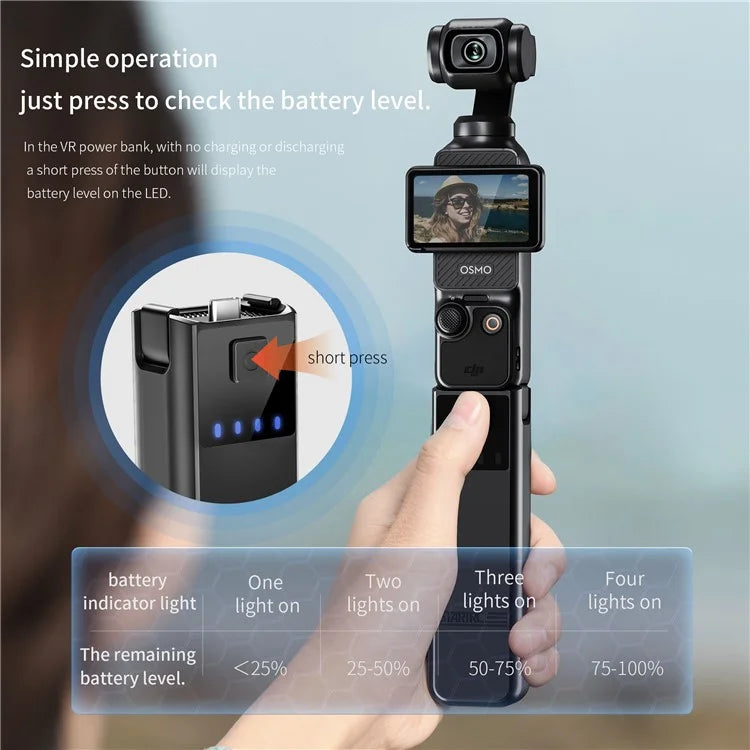 STARTRC 1132076 For DJI Osmo Pocket 3 Charging Case Battery Pack Action Camera Power Bank