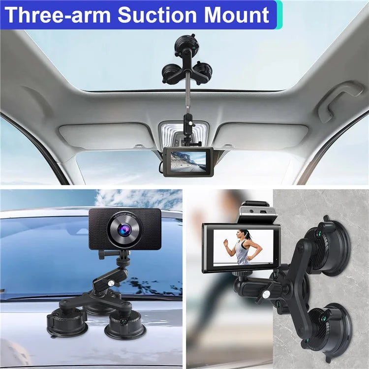 K01-3LP Extension Rod Sucker Mount Action Camera Bracket Car Shooting Support Stand