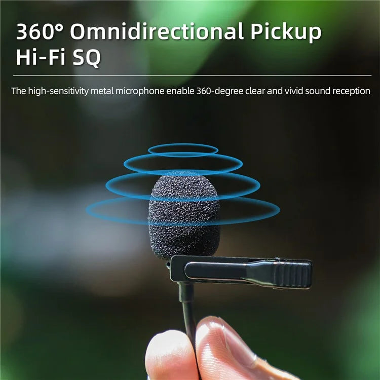 SUNNYLIFE MC490 For Insta360 X4 Lavalier Microphone Interview Video Recording Microphones