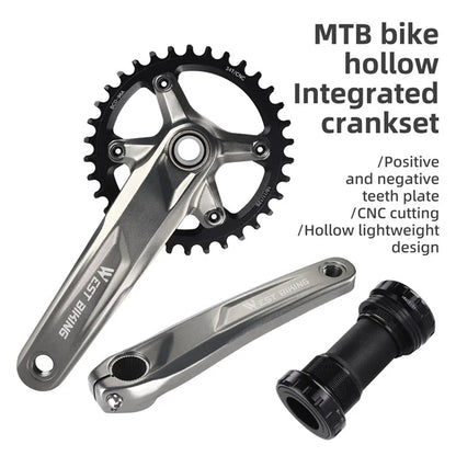 WEST BIKING YP0817011 MTB bike Hollow Integrated Crankset CNC Aluminum Alloy 34T Bike Crankset