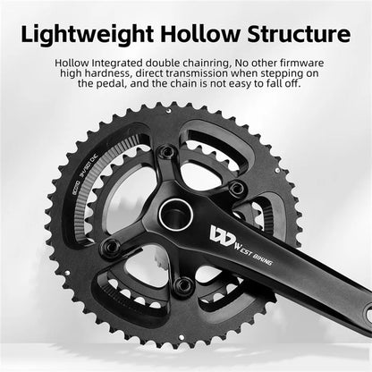 WEST BIKING YP0817010 Road Bike Hollow Integrated Crankset Bicycle Modified Parts