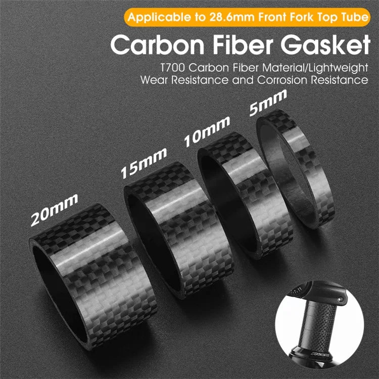 WEST BIKING 5mm Bicycle Stem Spacer  Carbon Fiber Gasket MTB Bike Front Fork Spare Parts