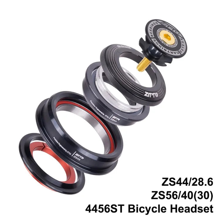 ZTTO 4456ST Aluminum Alloy Bike Bearing Headset Tapered / Straight Tube Front Fork Headset