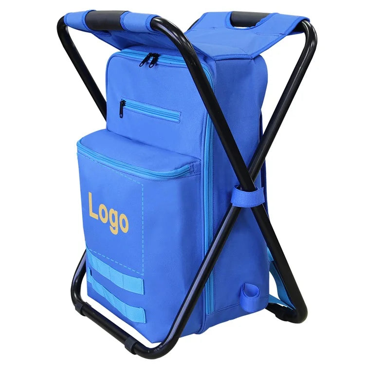 Backpack Chair Large Capacity Fishing Backpack Stool Folding Chair for Picnic Hiking, 38x32x53cm