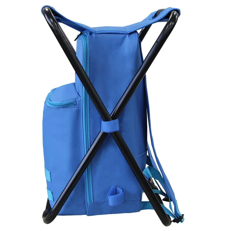 Backpack Chair Large Capacity Fishing Backpack Stool Folding Chair for Picnic Hiking, 38x32x53cm