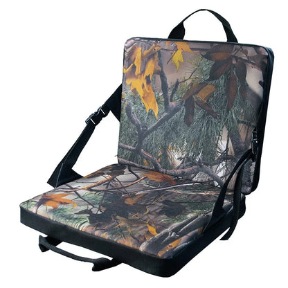 837708 Outdoor Camping Seat Mat Leaves Pattern Thicken Backrest Cushion Folding Chair, 38x34x4cm