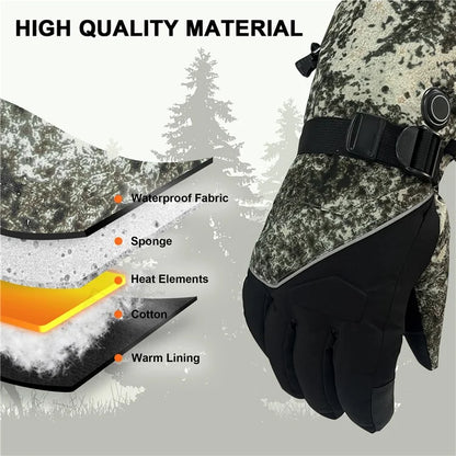 1 Pair Portable Electric Heated Gloves Winter Thermal Touchscreen Function Hand Warmer