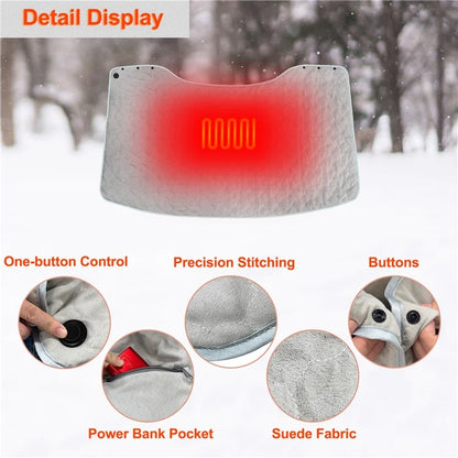 843230 Button Switch 140x82cm Suede Shawl Blanket Heated Shawl Cover for Home Outdoor