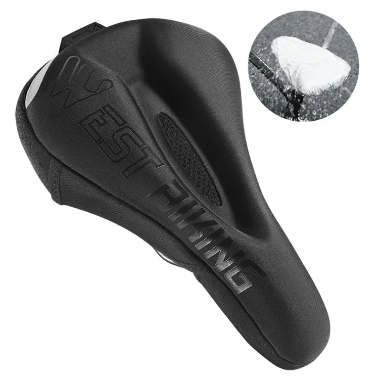 WEST BIKING YP0801194 Bike Saddle Cover Silicone+Memory Foam Shock Absorption Bicycle Seat Cushion