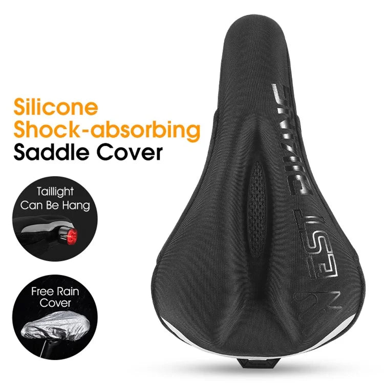 WEST BIKING YP0801194 Bike Saddle Cover Silicone+Memory Foam Shock Absorption Bicycle Seat Cushion