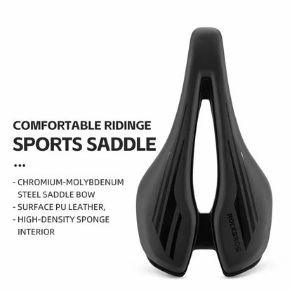 ROCKBROS 38210060001 PU Leather + Shock-absorbing Sponge Hollow Bicycle Saddle