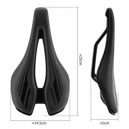 ROCKBROS 38210060001 PU Leather + Shock-absorbing Sponge Hollow Bicycle Saddle