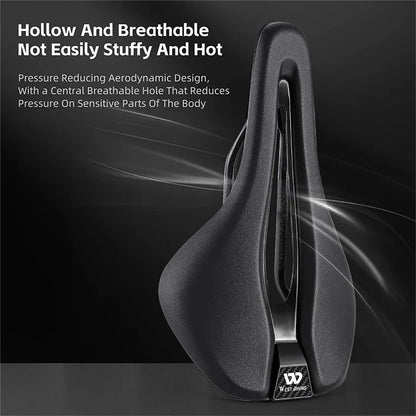 WEST BIKING YP0801204 Lightweight Carbon Fiber PU Leather Hollow Saddle Bike Seat Cushion