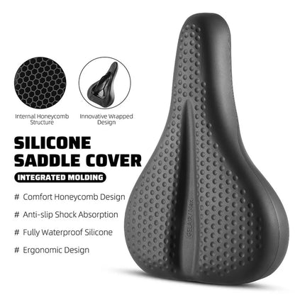 WEST BIKING YP0801206 Fully Waterproof Silicone Bike Saddle Shock Absorption Seat Cushion