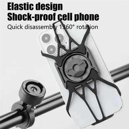 BENGGUO BG-1119 Bike Phone Mount Handlebar Phone Stand Holder Silicone Fixing Strap