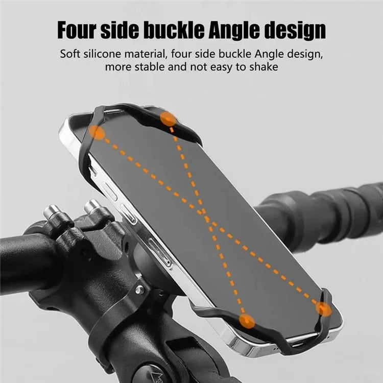 BENGGUO BG-1119 Bike Phone Mount Handlebar Phone Stand Holder Silicone Fixing Strap