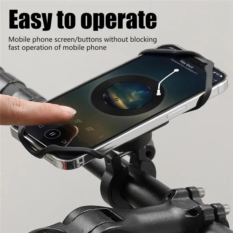 BENGGUO BG-1119 Bike Phone Mount Handlebar Phone Stand Holder Silicone Fixing Strap