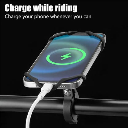 BENGGUO BG-1119 Bike Phone Mount Handlebar Phone Stand Holder Silicone Fixing Strap