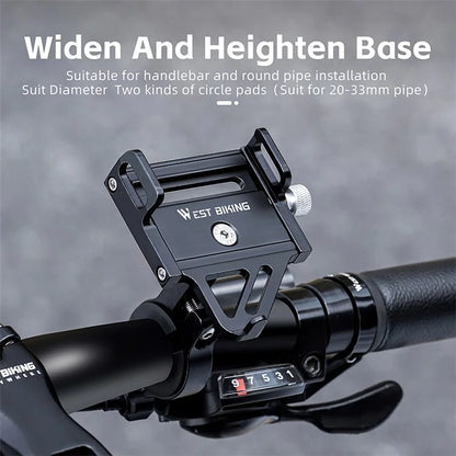 WEST BIKING YP0719359 Bicycle Cell Phone Holder Aluminum Alloy Ultra-Light Handlebar Phone Bracket