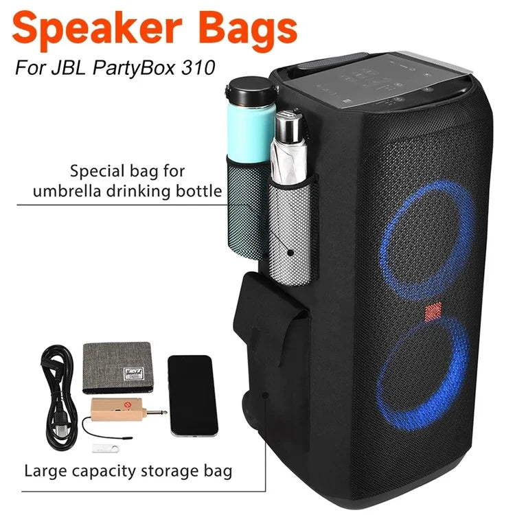 For JBL PartyBox 310 Speaker Protection Case Portable Storage Pouch Large Bag for Outdoor Use