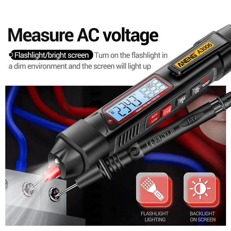 ANENG A3006 4000 Counts Digital Multimeter AC / DC Voltage Tester Electrician Tool, High-end Version