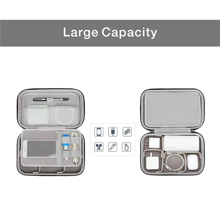 MD136 EVA Electronic Organizer Travel USB Cable Accessories Bag for Cables, Adapters, Chargers