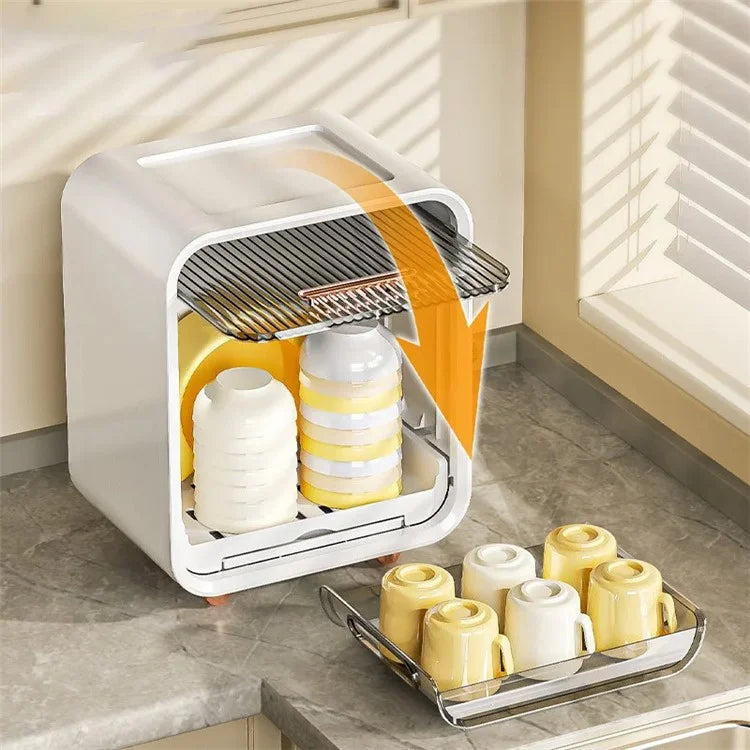 36CM High Kitchen Cabinet Baby Bottle Storage Box Living Room Drawer ABS+PET Organizer with Holding Tray