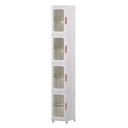 4 Drawers Kitchen Gap Organizer Narrow Dresser PP+PET+ABS Storage Cabinet 24.5x28.5x166CM