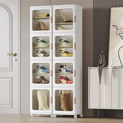 4 Drawers Kitchen Gap Organizer Narrow Dresser PP+PET+ABS Storage Cabinet 24.5x28.5x166CM