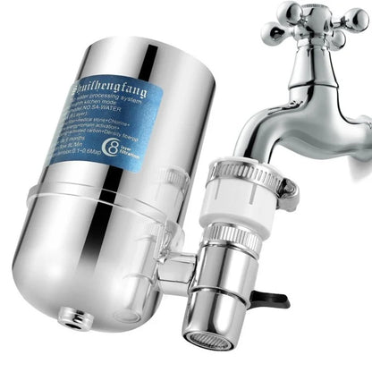 Chromium Plating ABS Faucet Mount Water Filter Filtration System (No FDA Certified, BPA-Free)