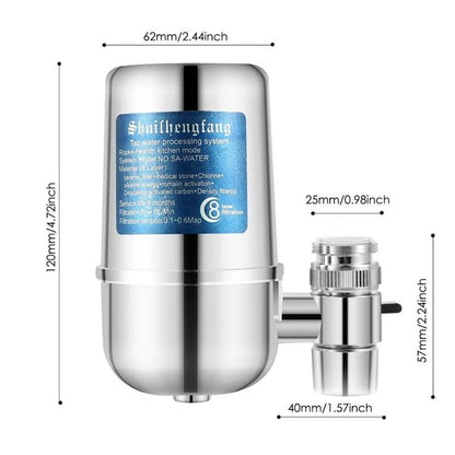 Chromium Plating ABS Faucet Mount Water Filter Filtration System (No FDA Certified, BPA-Free)