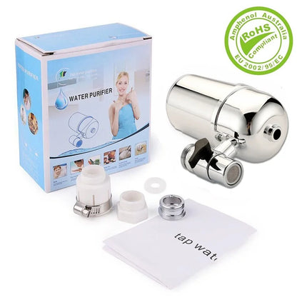 Chromium Plating ABS Faucet Mount Water Filter Filtration System (No FDA Certified, BPA-Free)