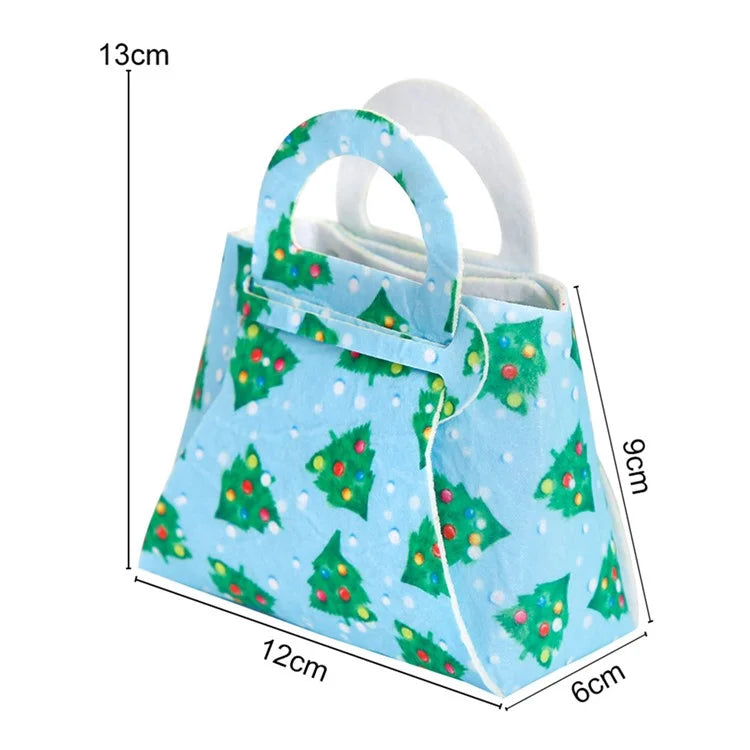 10Pcs Mixed Color Christmas Treat Bag Xmas Candy Pouch Kids DIY Felt Handbag Party Favor